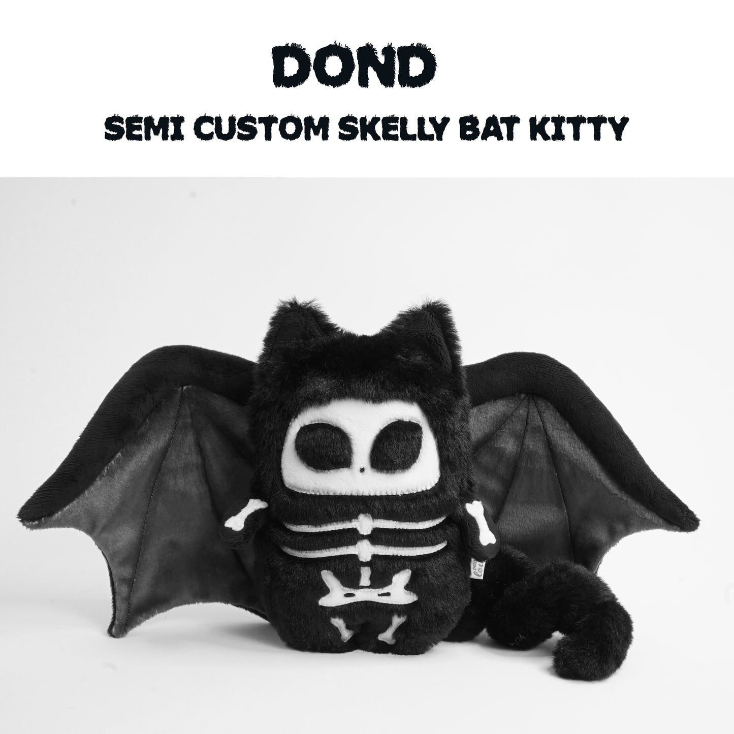 1 plush toy - semi custom skelly bat kitty - reserved