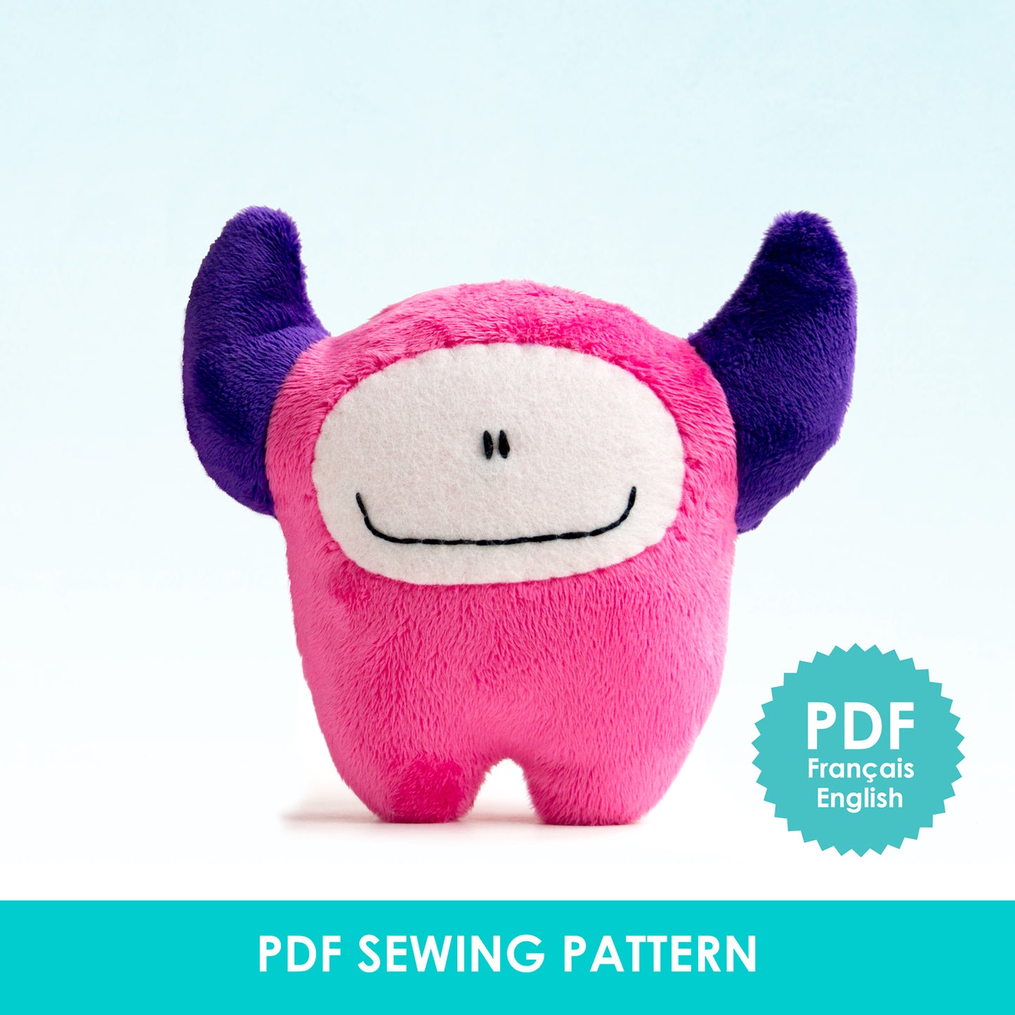 PDF Sewing Pattern - Pink monster