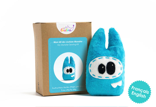 Fabriquer votre monstre en peluche - Kit de couture DIY - Bleu