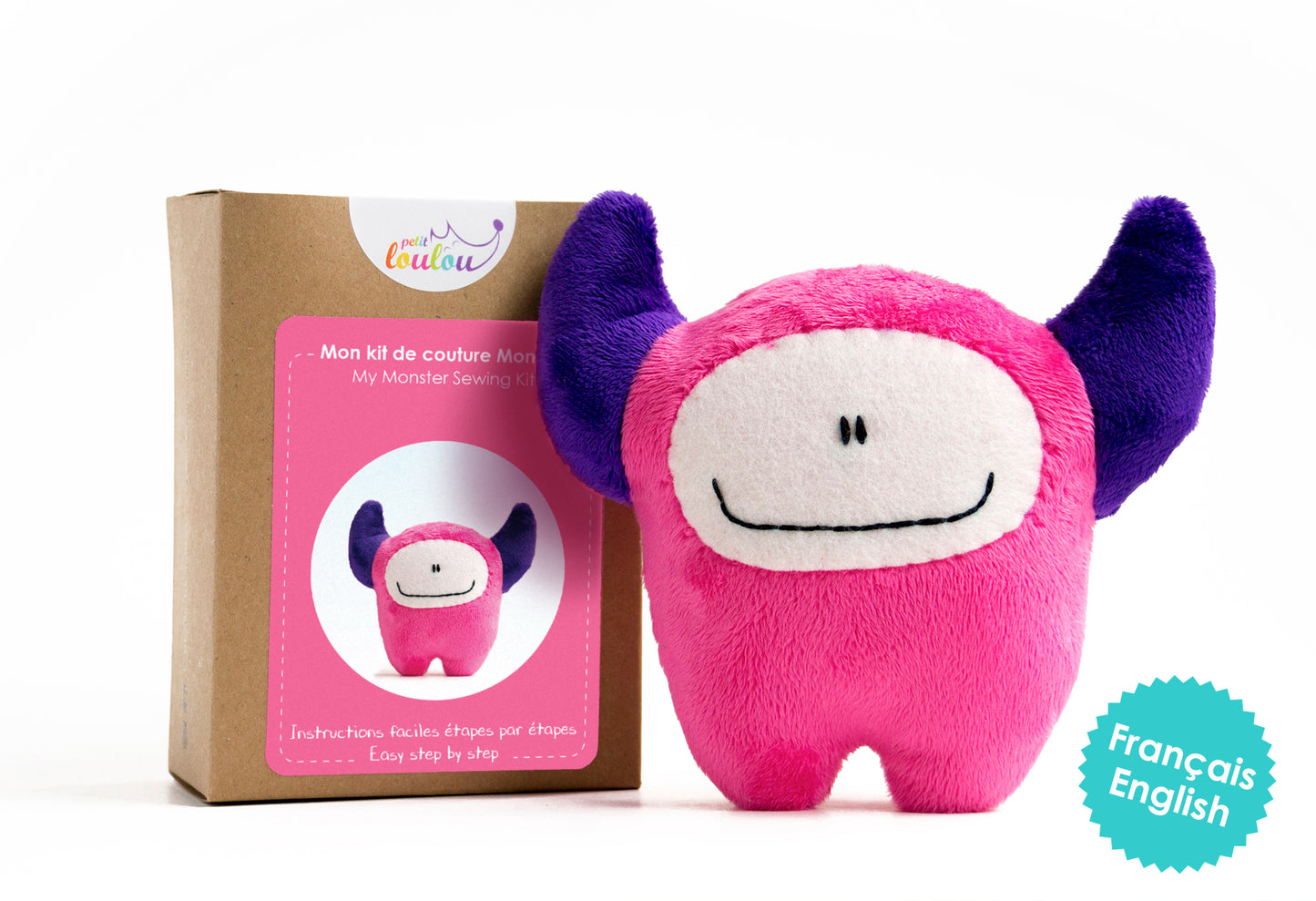 Fabriquer votre monstre en peluche - Kit couture DIY - Rose