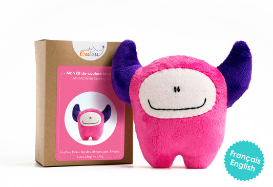 Fabriquer votre monstre en peluche - Kit couture DIY - Rose