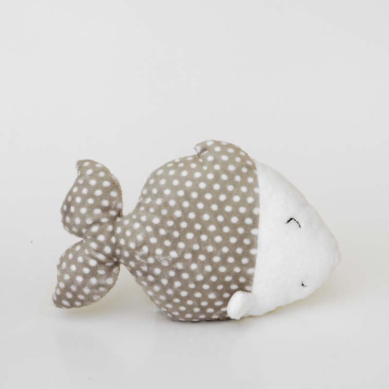 White and grey stuffed animal fish