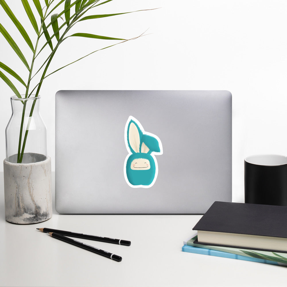 Bubble-free stickers Bunny Floppy Ears Blue