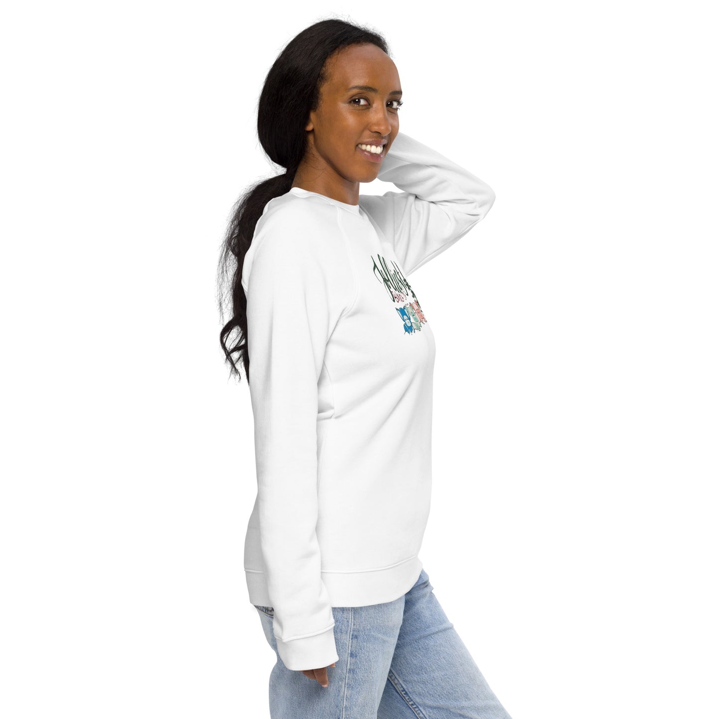 Unisex organic raglan sweatshirt "Jolliest bunch of..."