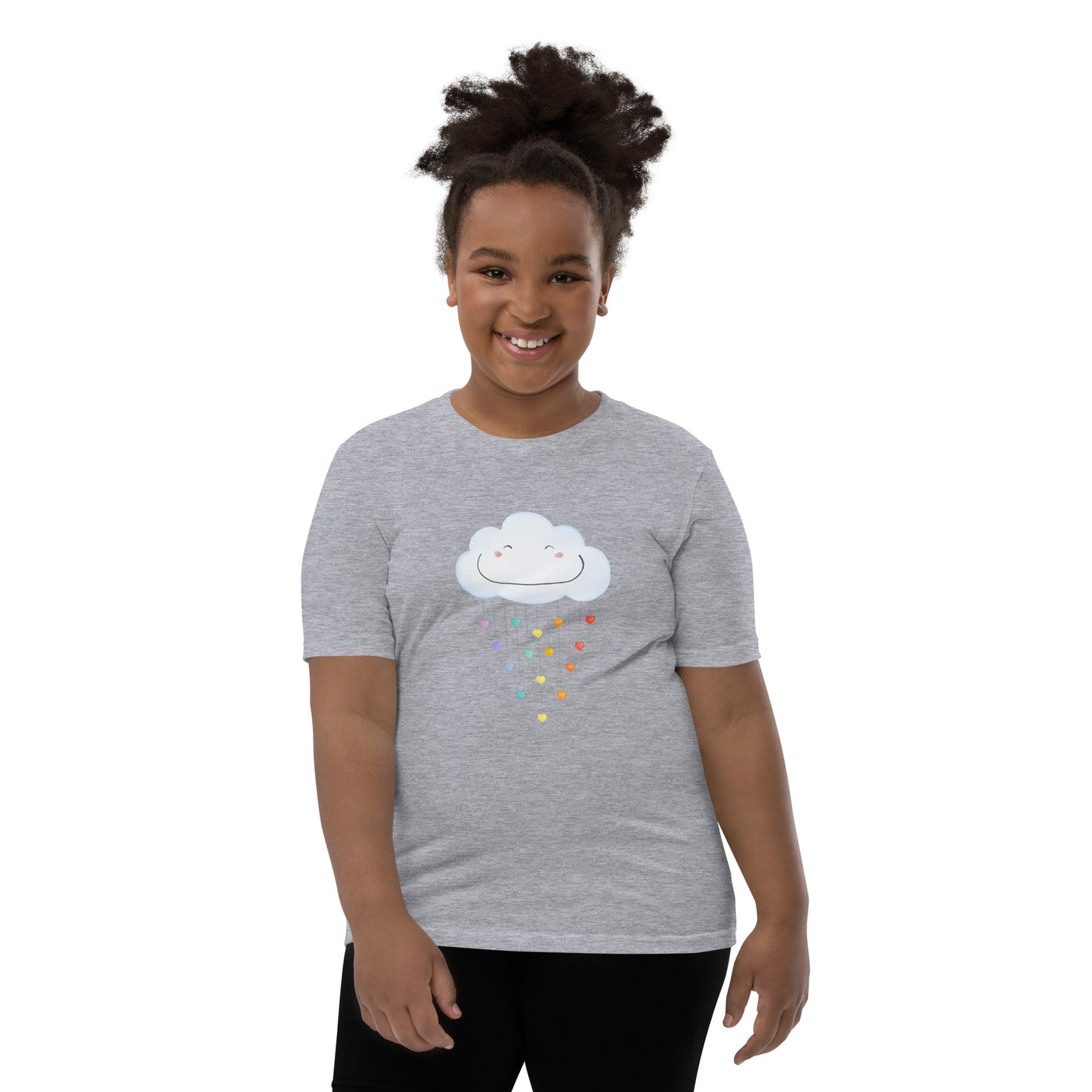 Youth Short Sleeve T-Shirt "Happy rainbow cloud"