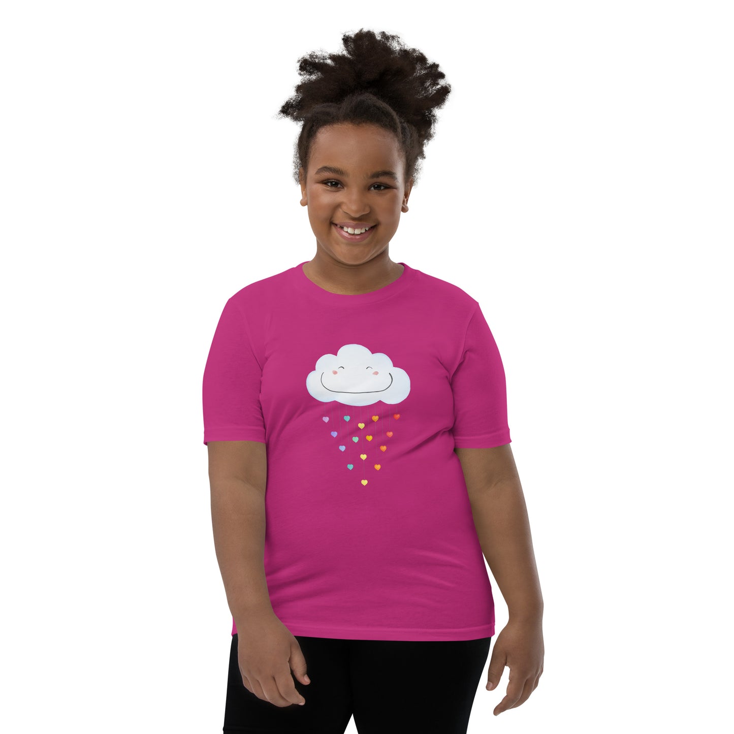 Youth Short Sleeve T-Shirt "Happy rainbow cloud"