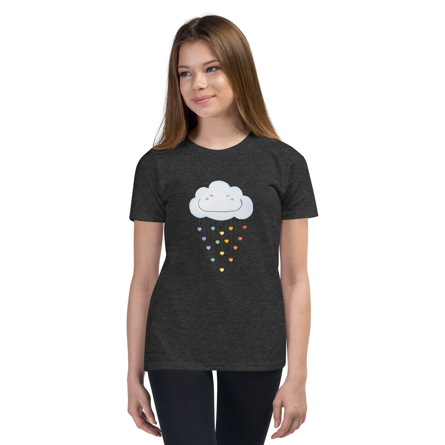 Youth Short Sleeve T-Shirt "Happy rainbow cloud"