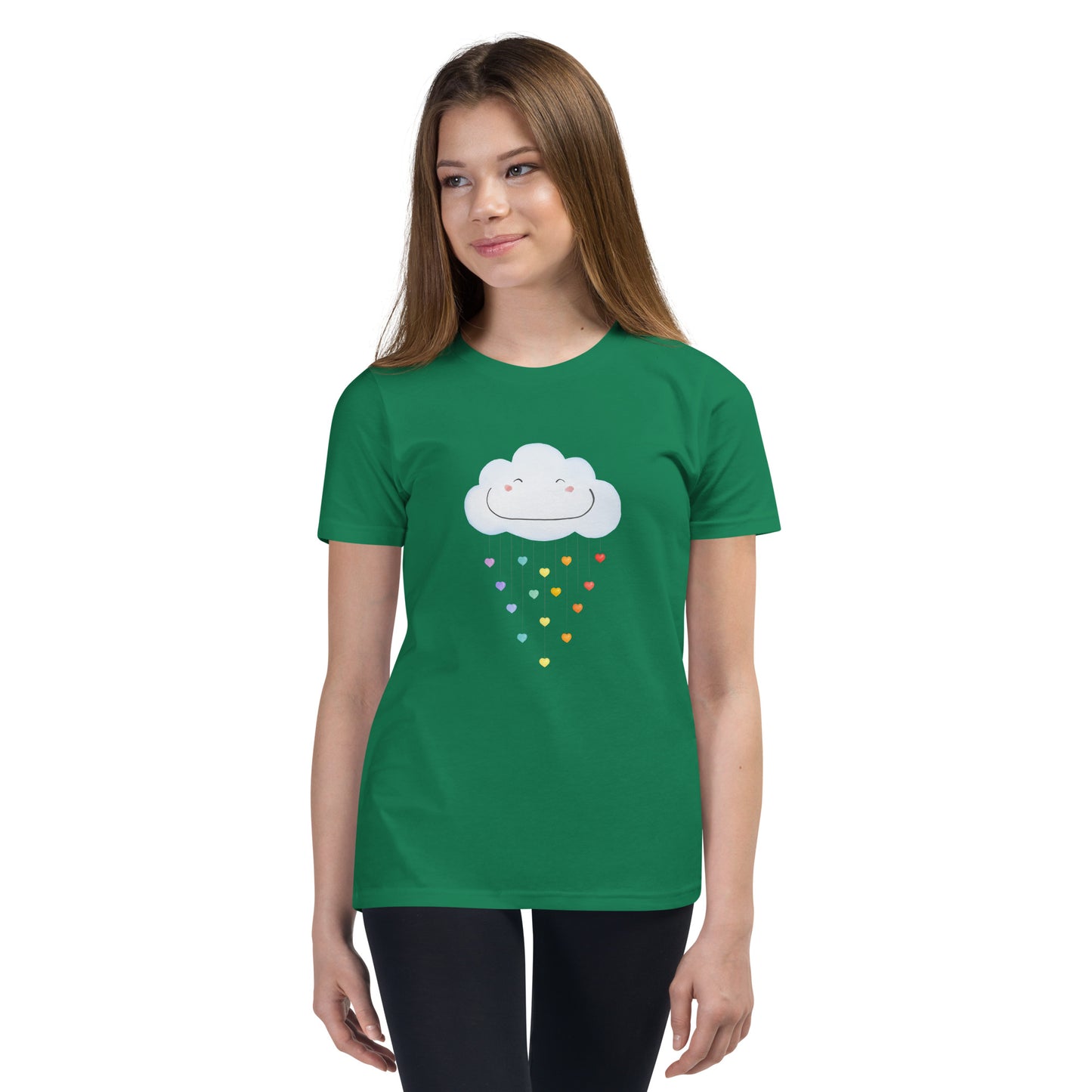 Youth Short Sleeve T-Shirt "Happy rainbow cloud"