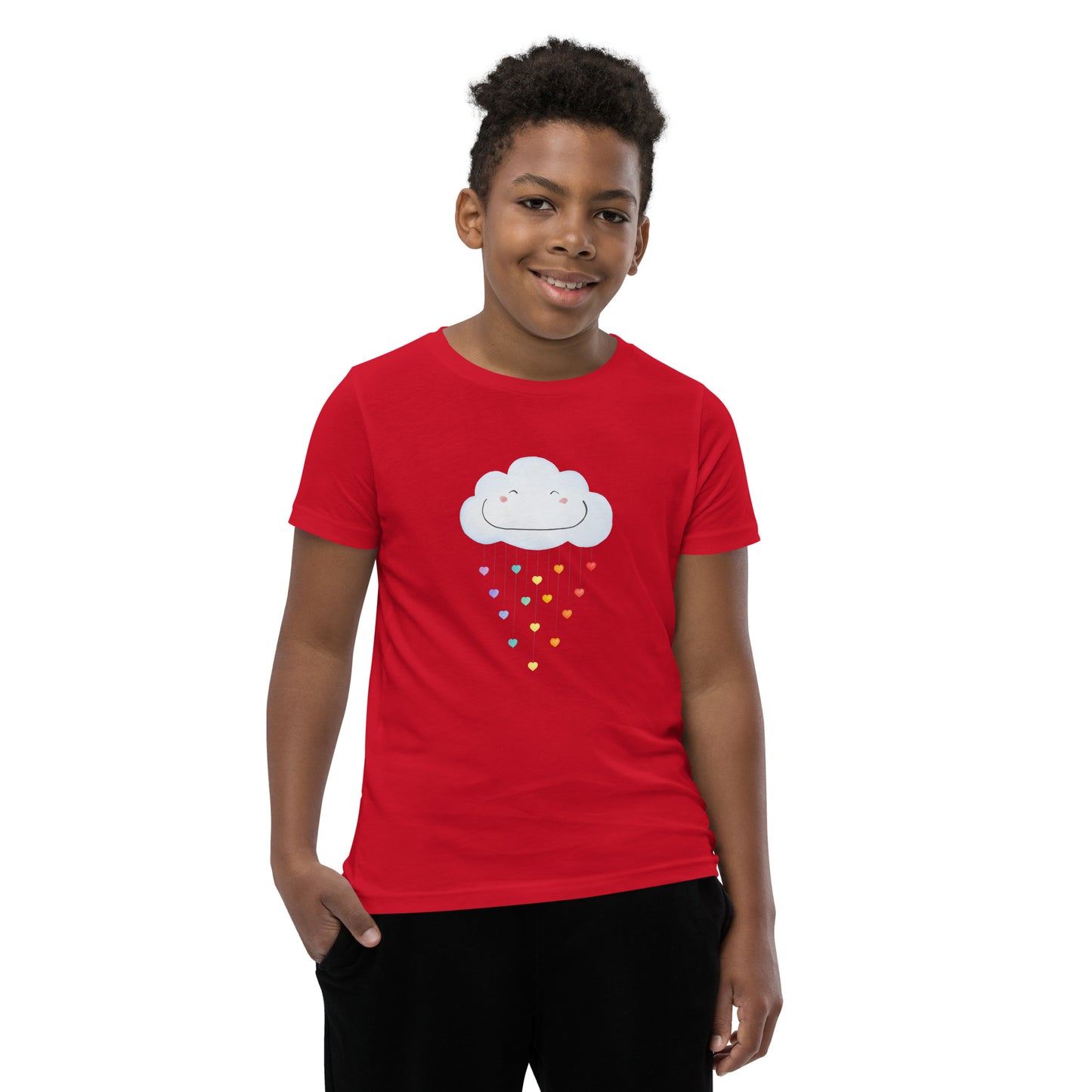 Youth Short Sleeve T-Shirt "Happy rainbow cloud"