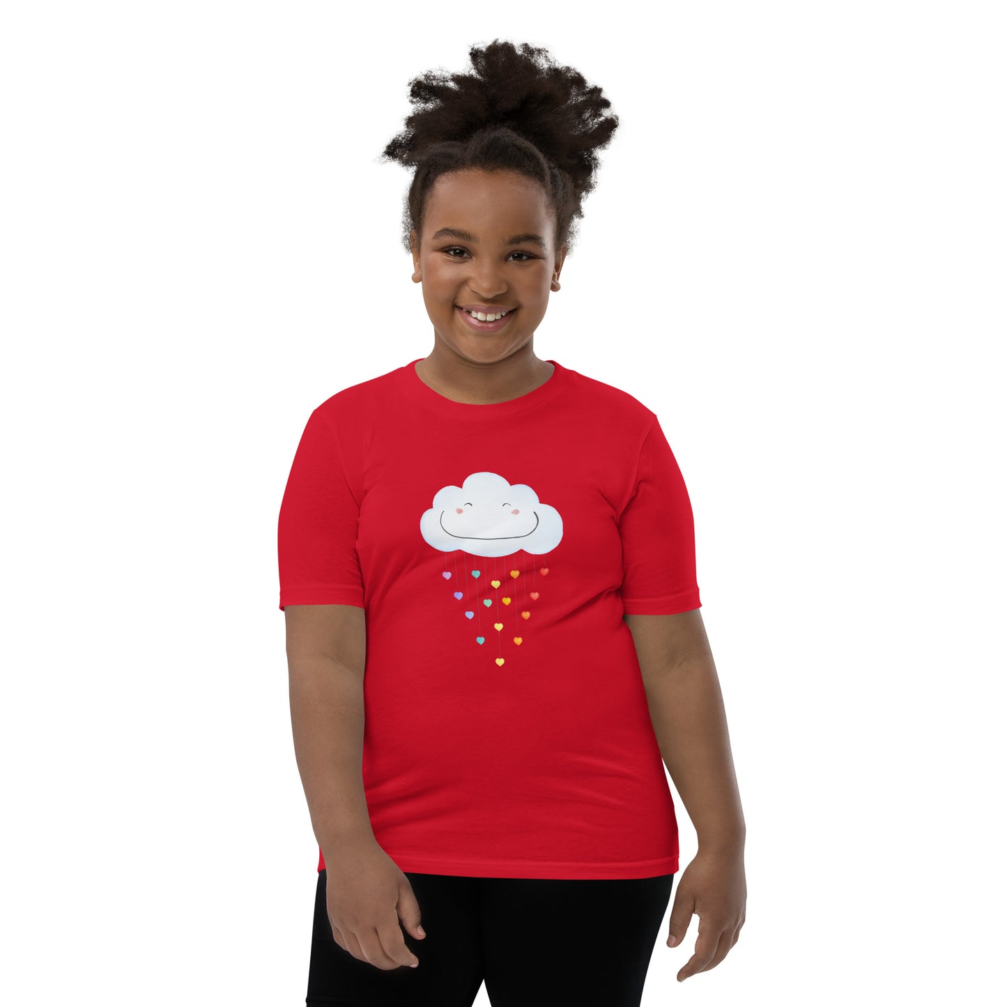 Youth Short Sleeve T-Shirt "Happy rainbow cloud"