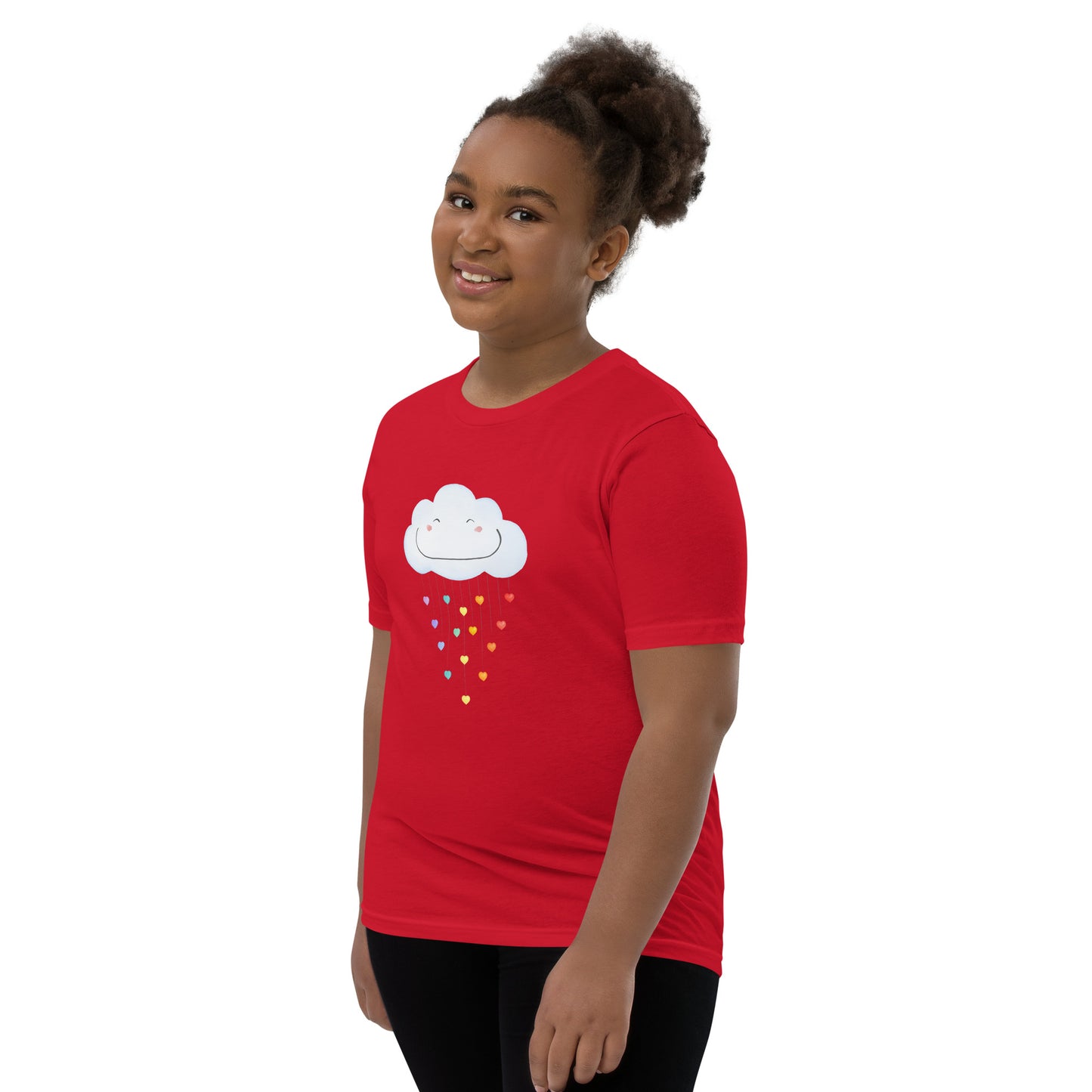 Youth Short Sleeve T-Shirt "Happy rainbow cloud"