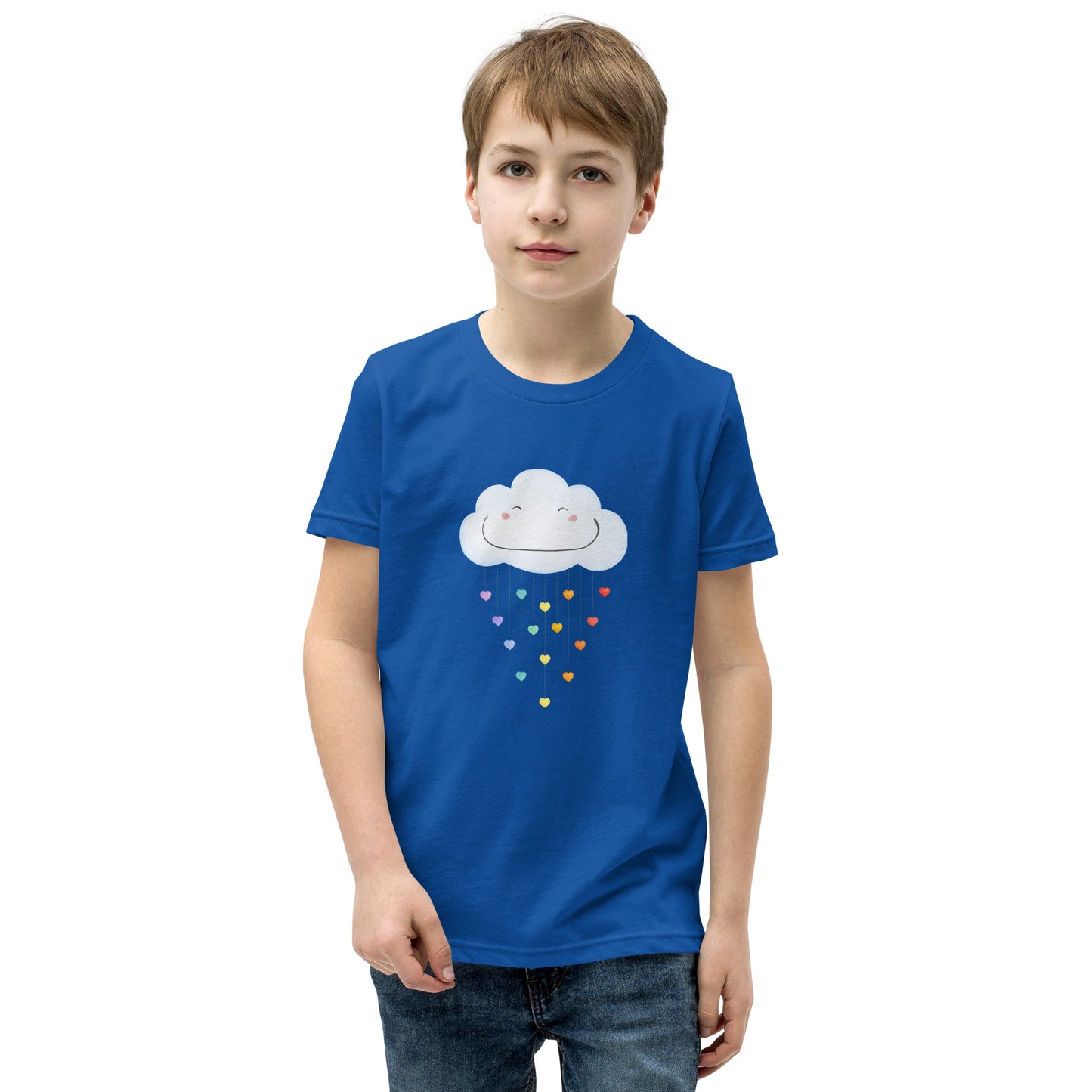 Youth Short Sleeve T-Shirt "Happy rainbow cloud"