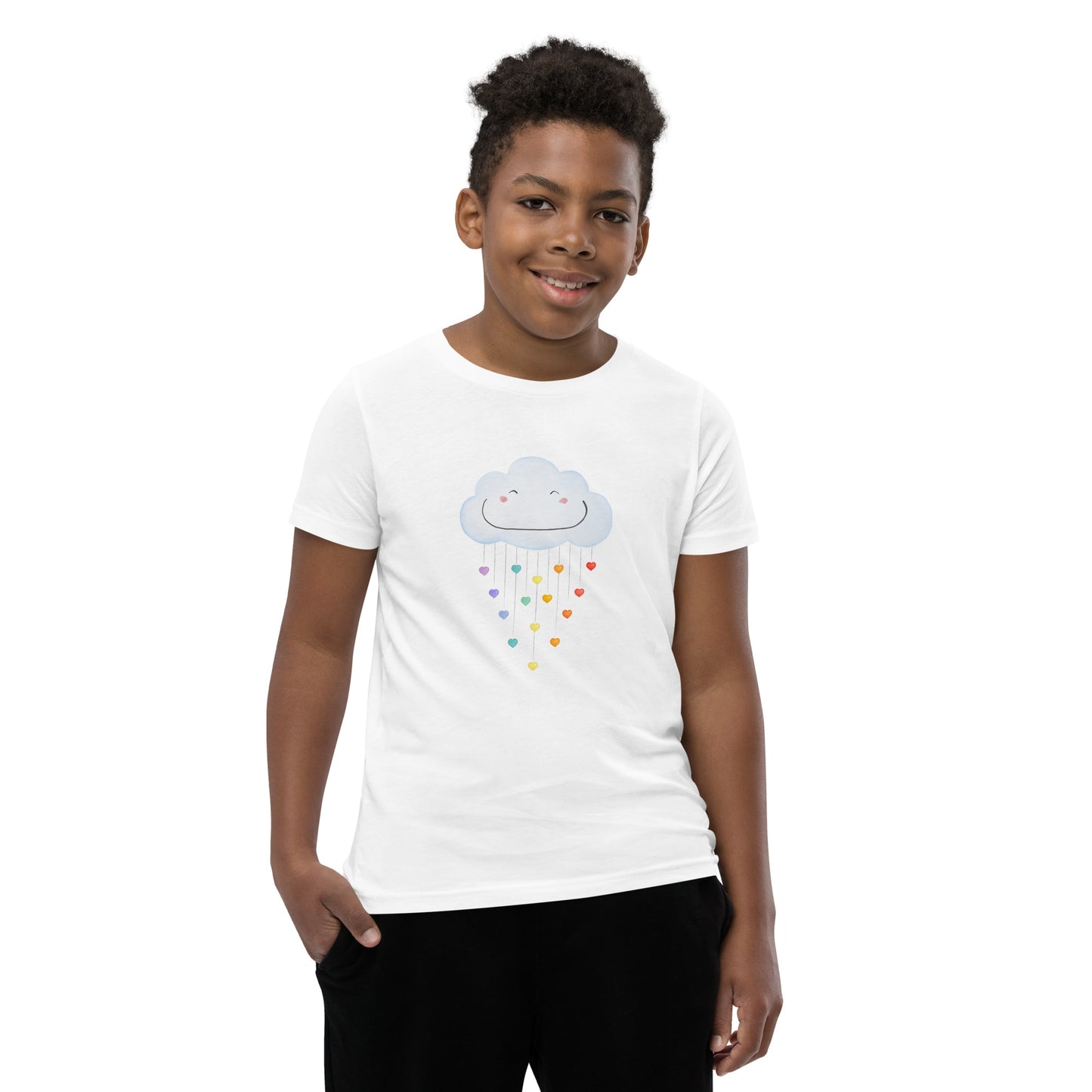 Youth Short Sleeve T-Shirt "Happy rainbow cloud"