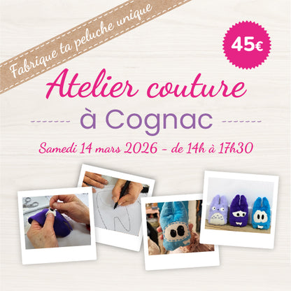Atelier couture debutant a Cognac- Créer votre petite peluche