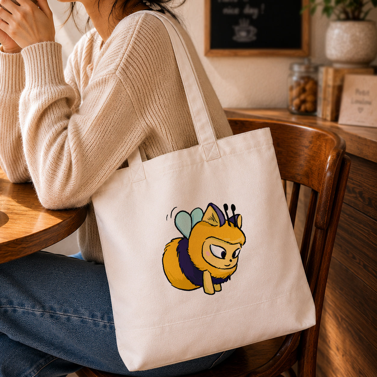 Kittybee Cotton Tote Bag