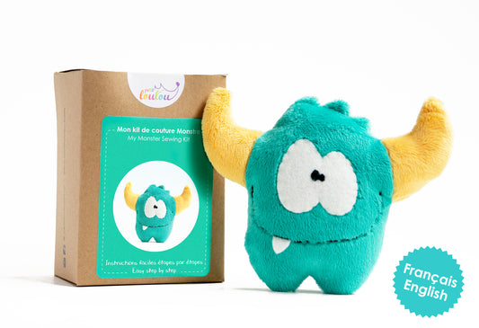 Fabriquer votre monstre en peluche – Un kit de couture pour les enfants –Montre en peluche vert