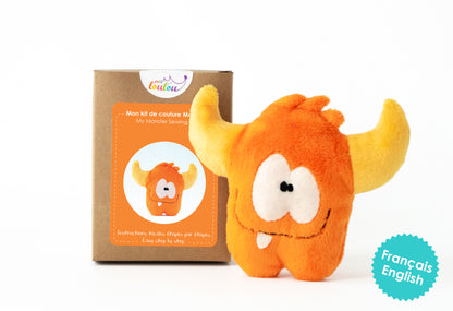 Fabriquer votre monstre en peluche - Kit de couture DIY - Vert à cornes