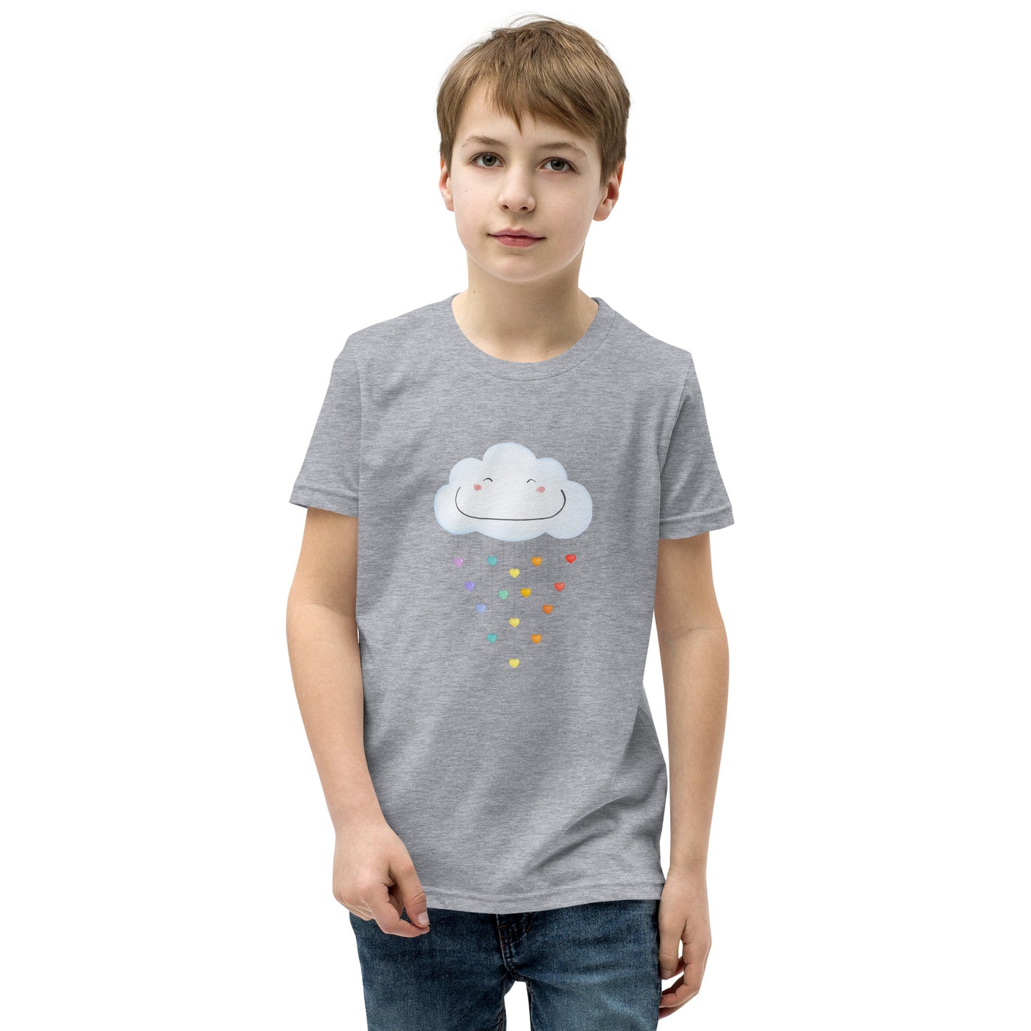 Youth Short Sleeve T-Shirt "Happy rainbow cloud"